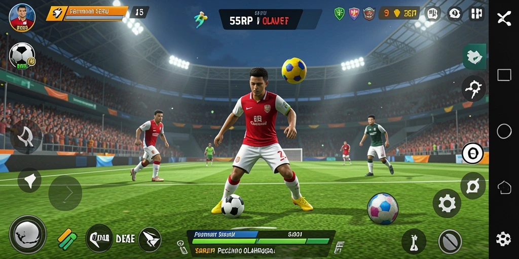 Tampilan gameplay seru dalam 55RP yang menggugah semangat olahraga.