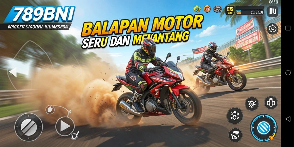 Tangkapan layar dari gameplay balapan motor yang seru di 789BNI.