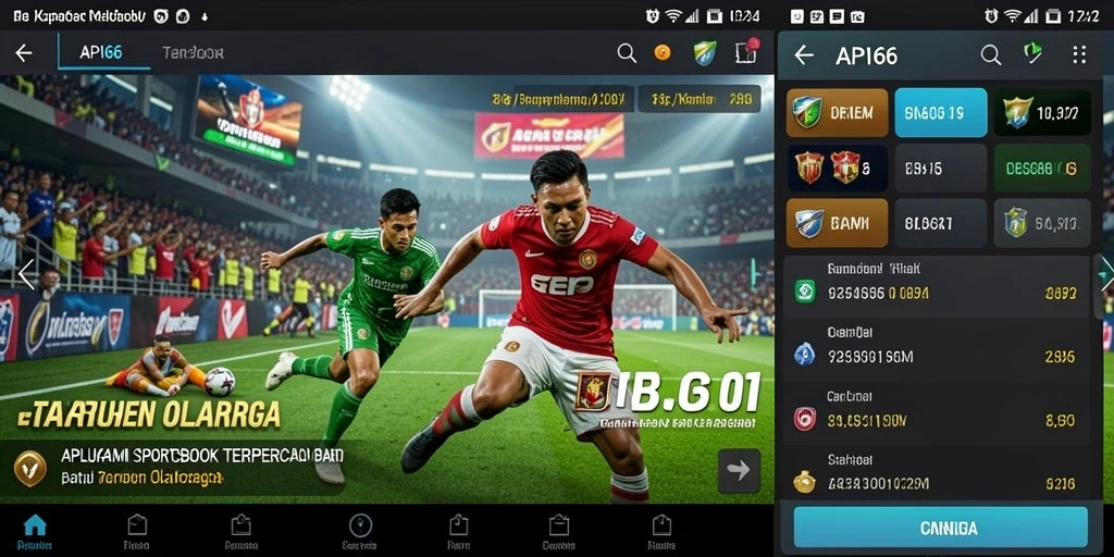 Tampilan menarik dari aplikasi taruhan olahraga API66.