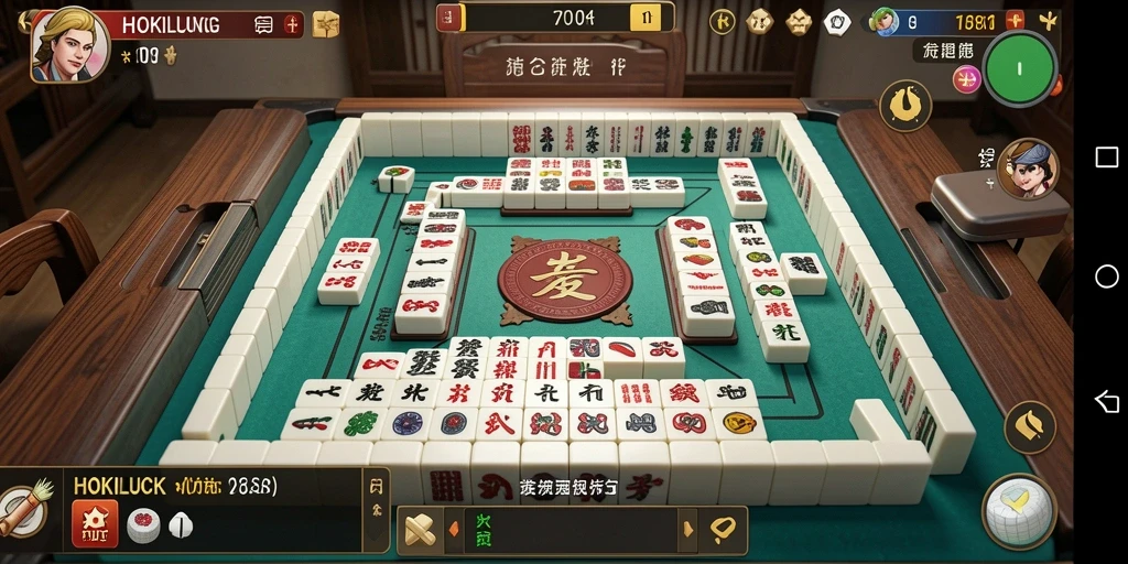 Screenshot gameplay HOKILUCK dengan tampilan kartu Mahjong yang menarik.