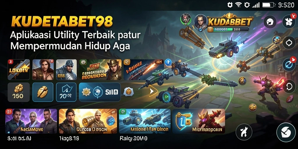 Tampilan utama KUDETABET98 dengan fitur aplikasi Utility yang menawan.