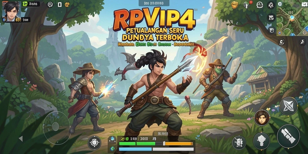 Screenshot gameplay RPVIP4 menampilkan pengalaman eksplorasi dunia terbuka yang menakjubkan.
