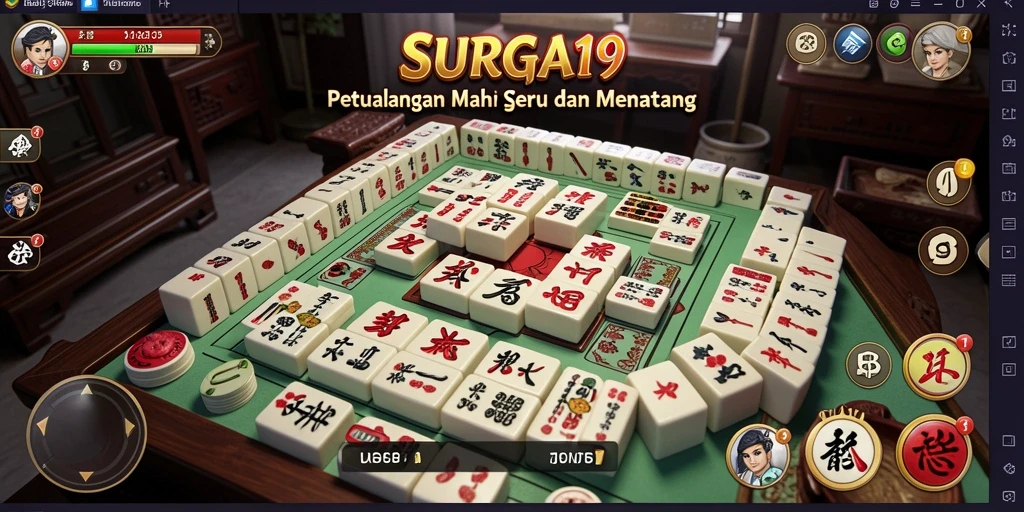 Tampilan gameplay Mahjong yang menarik di SURGA19.