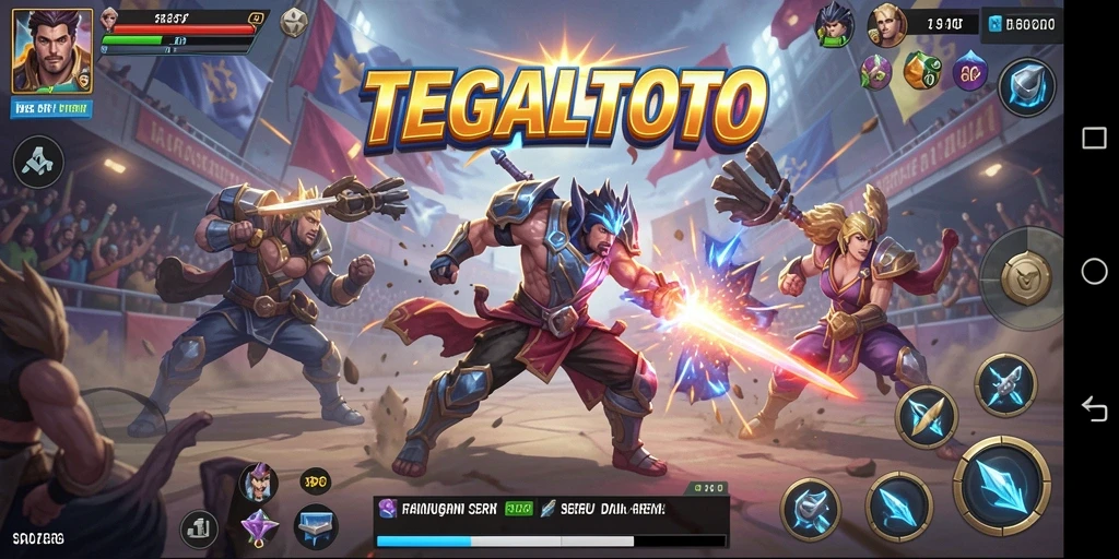 Screenshot gameplay TEGALTOTO menampilkan aksi pertarungan mendebarkan