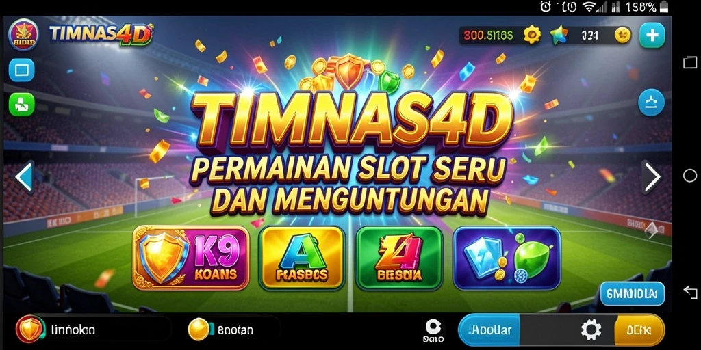 Tampilan gameplay dari permainan Slot TIMNAS4D yang seru.